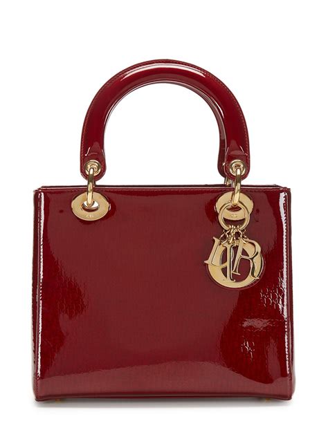 lady dior medium burgundy patent|Lady Dior designer bag.